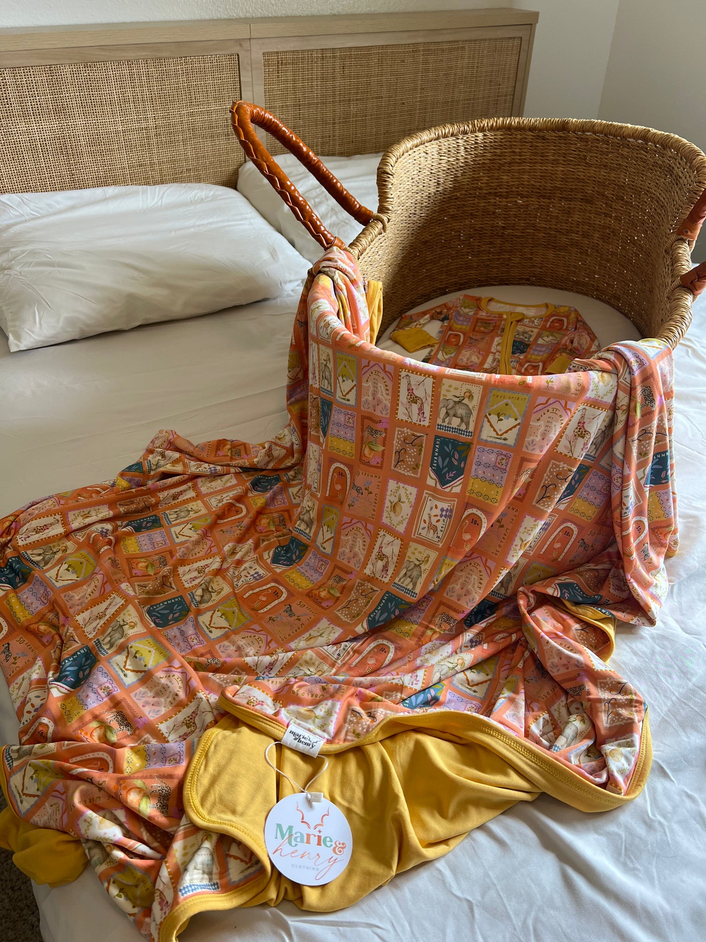 Safari Stamps Double Sided Blanket