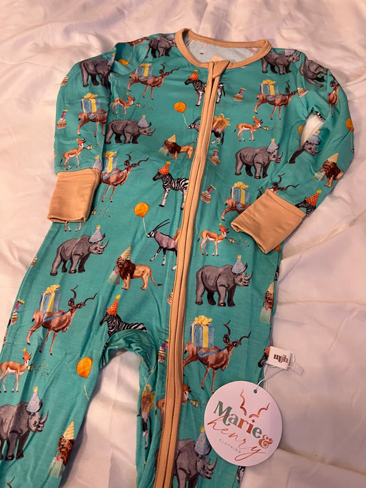 Safari Party Zip Romper