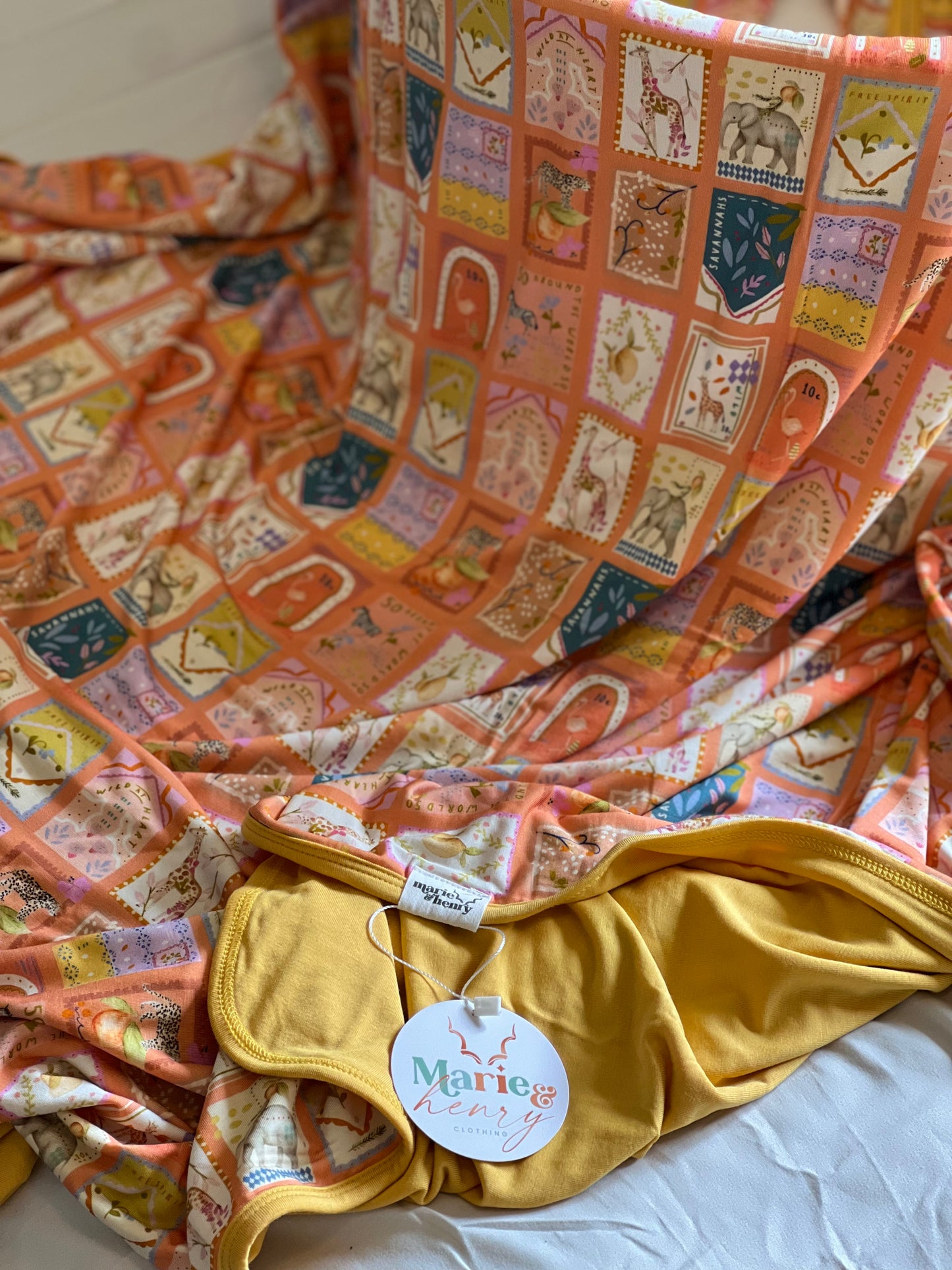 Safari Stamps Double Sided Blanket
