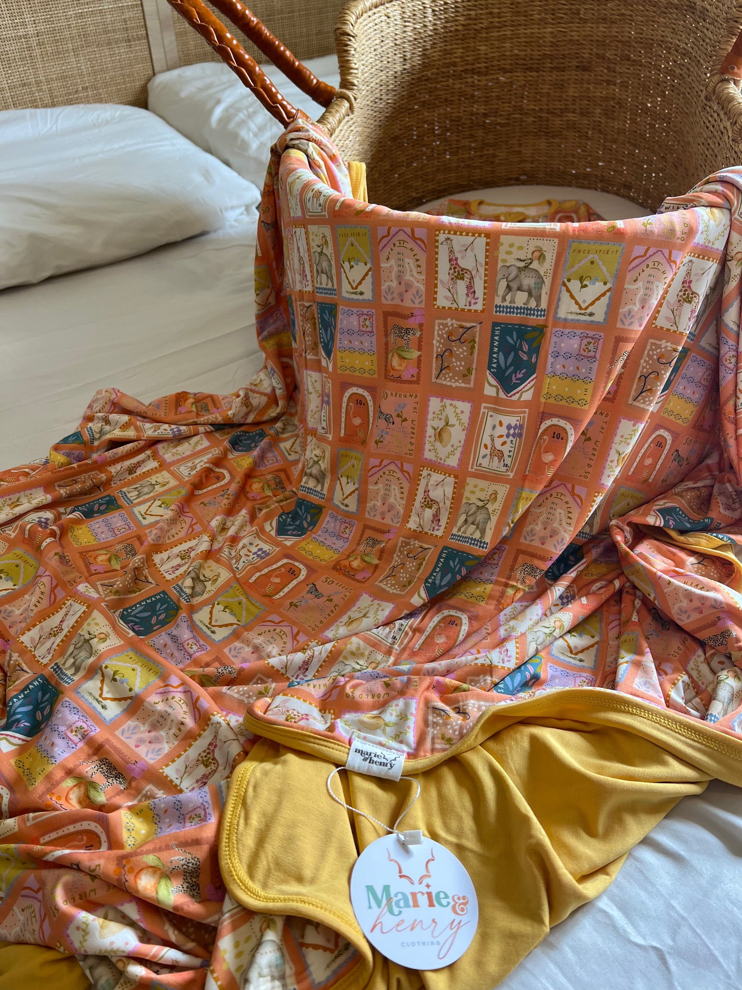 Safari Stamps Double Sided Blanket